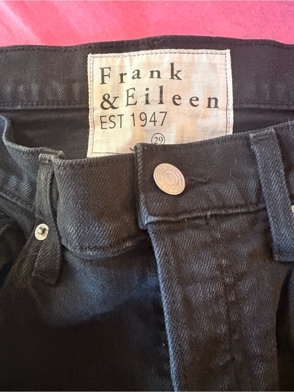 Frank & Eileen black Monaghan jeans, size 29